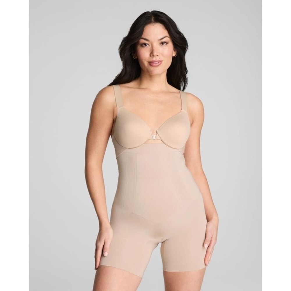 SPANX Women's Beige Strapless Shapewear Bodysuit Thigh Slimmer‎ - Size 2X